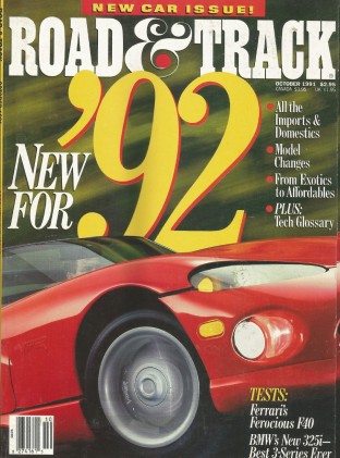 ROAD & TRACK 1991 OCT - F40, BMW NAZCA, CHEETAH
